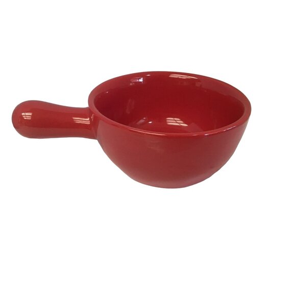 Rae Dunn by Magenta Red Soup Bowl with Handle Santa HO HO HO 5" x 3" Artisan Col - Picture 4 of 7